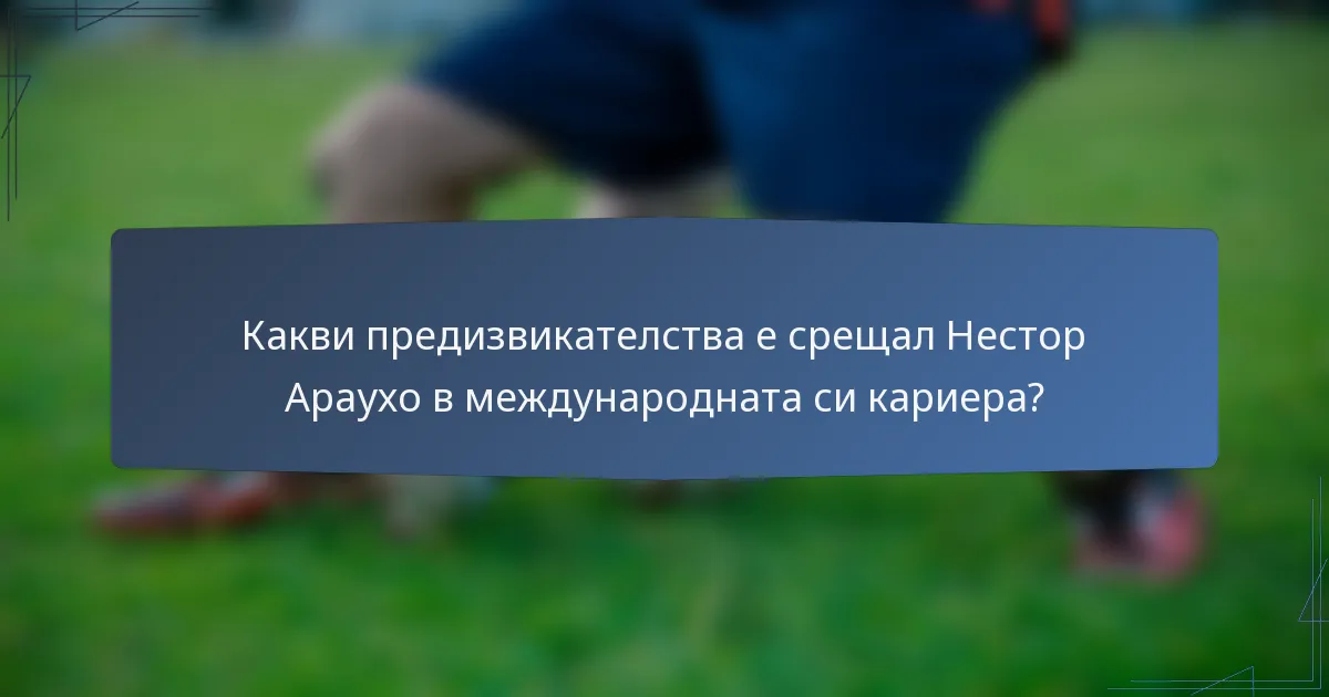 Какви предизвикателства е срещал Нестор Араухо в международната си кариера?