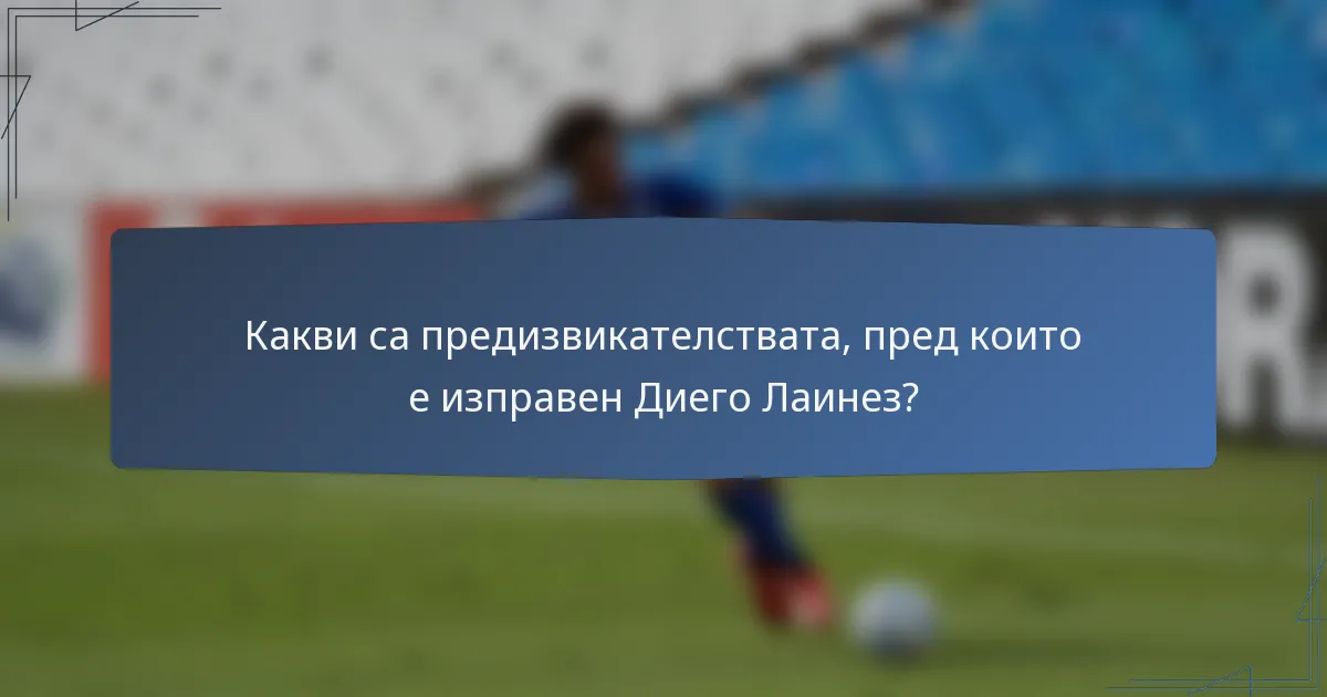 Какви са предизвикателствата, пред които е изправен Диего Лаинез?